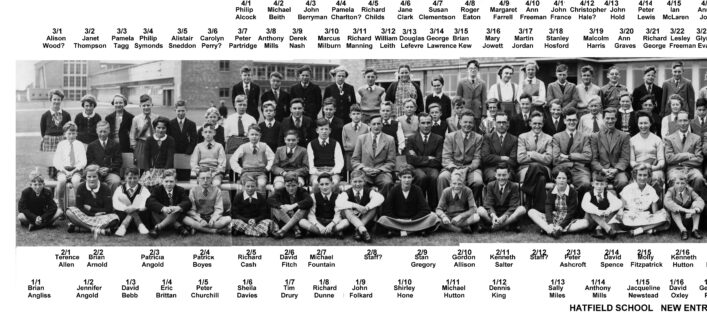 Hatfield School New Entry Pupils, September 1955 v3, LEFT HALF