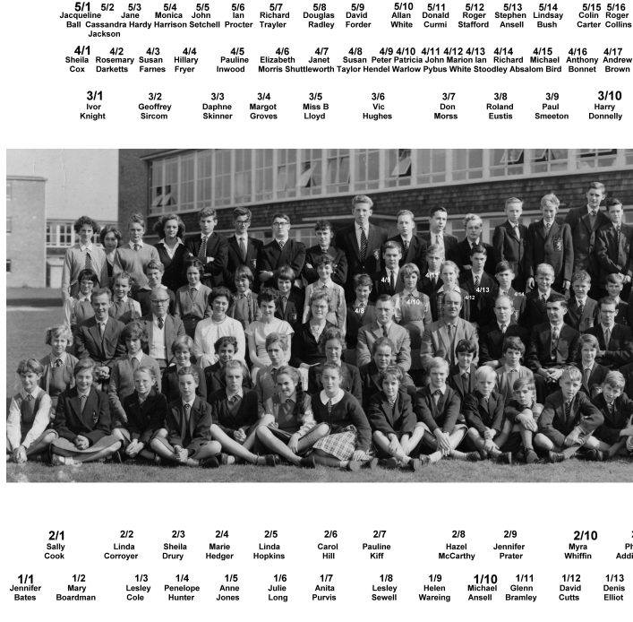 Hatfield School New Entry Pupils, September 1960 v1b, LEFT-HAND SECTION  - please join in checking for errors or additions