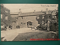 The Gatehouse Entrance to Hatfield House | James Cox, Stationer, Hatfield postcard